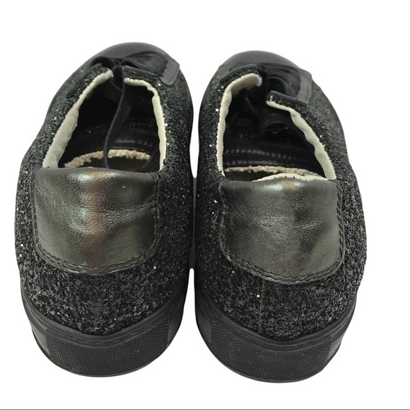 QUATTROBARRADODICI Made in Italy Black Glitter Sneaker - Picture 3 of 6